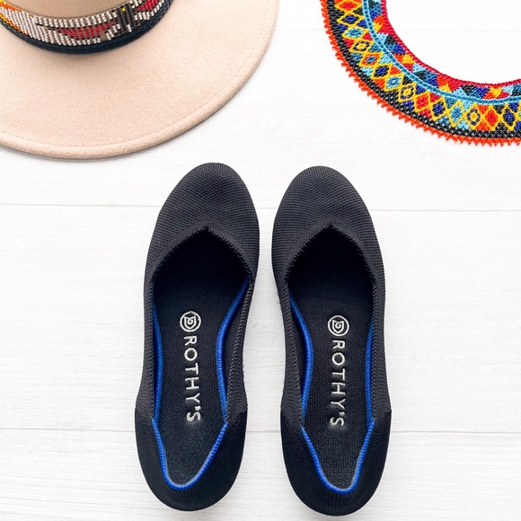 ROTHY’S The Flat Round Toe Ballet Flats Size 7 (Black) - Picture 1 of 17
